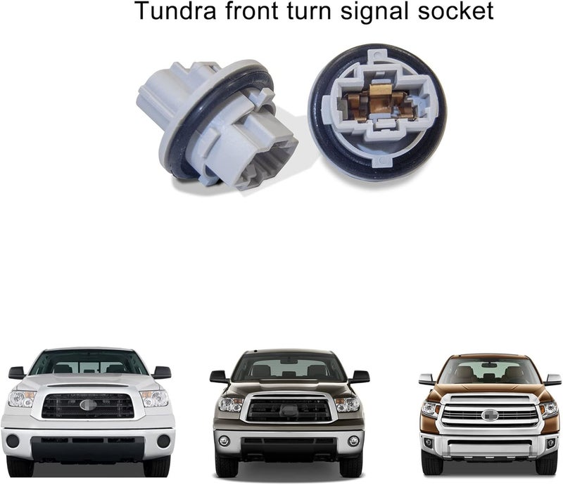 Autoacc Front Turn Signal Light Bulb Plug Socket Compatible with Toyota 2005-2021 Tundra, 2005-2016 Tacoma, 2008-2018 Sequoia, 2003-2006 4Runner, 2009-2017 Venza (Pack of 2) - Image 2